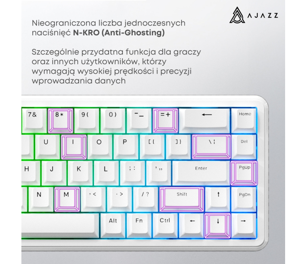 Ajazz AK680 MAX Magnetic Switch RGB biała - 1536358 - zdjęcie 9